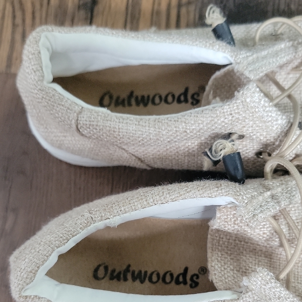 Outwoods Tan Moccasin Slip-On Shoes with Decorative Lacing - Picture 2 of 3